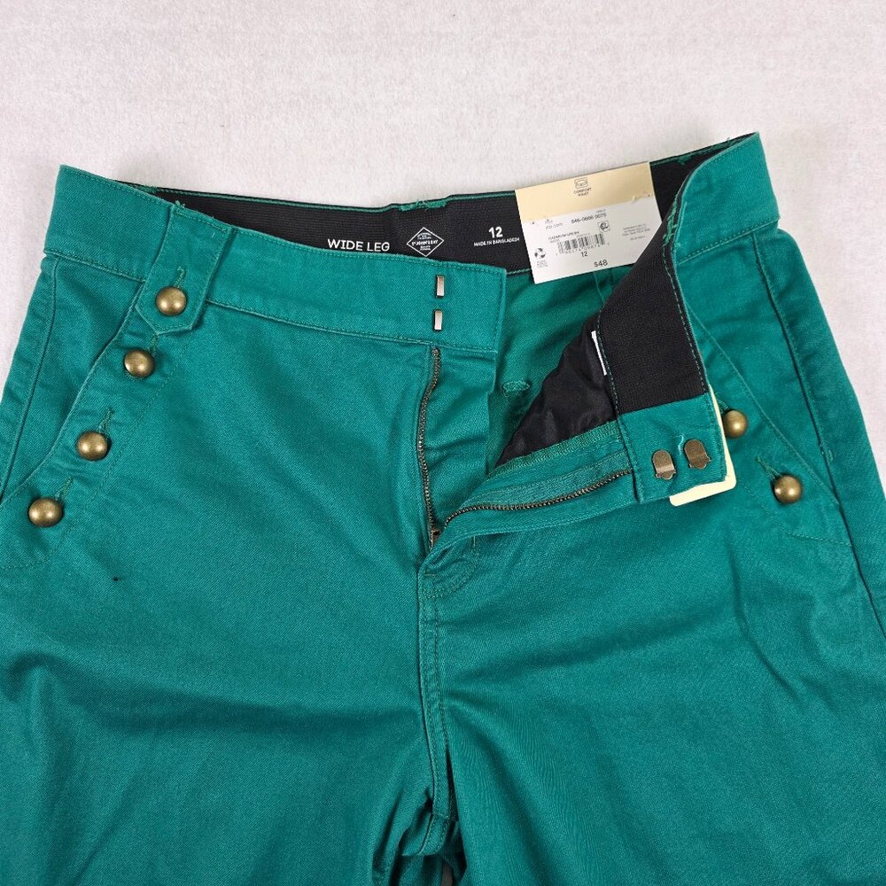 St Johns Bay Green Wide Leg Pants‎ Size 12